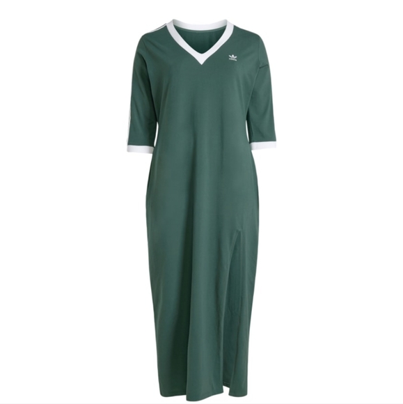 Adidas Green V-Neck Cuffed Sleeve Dress🟢